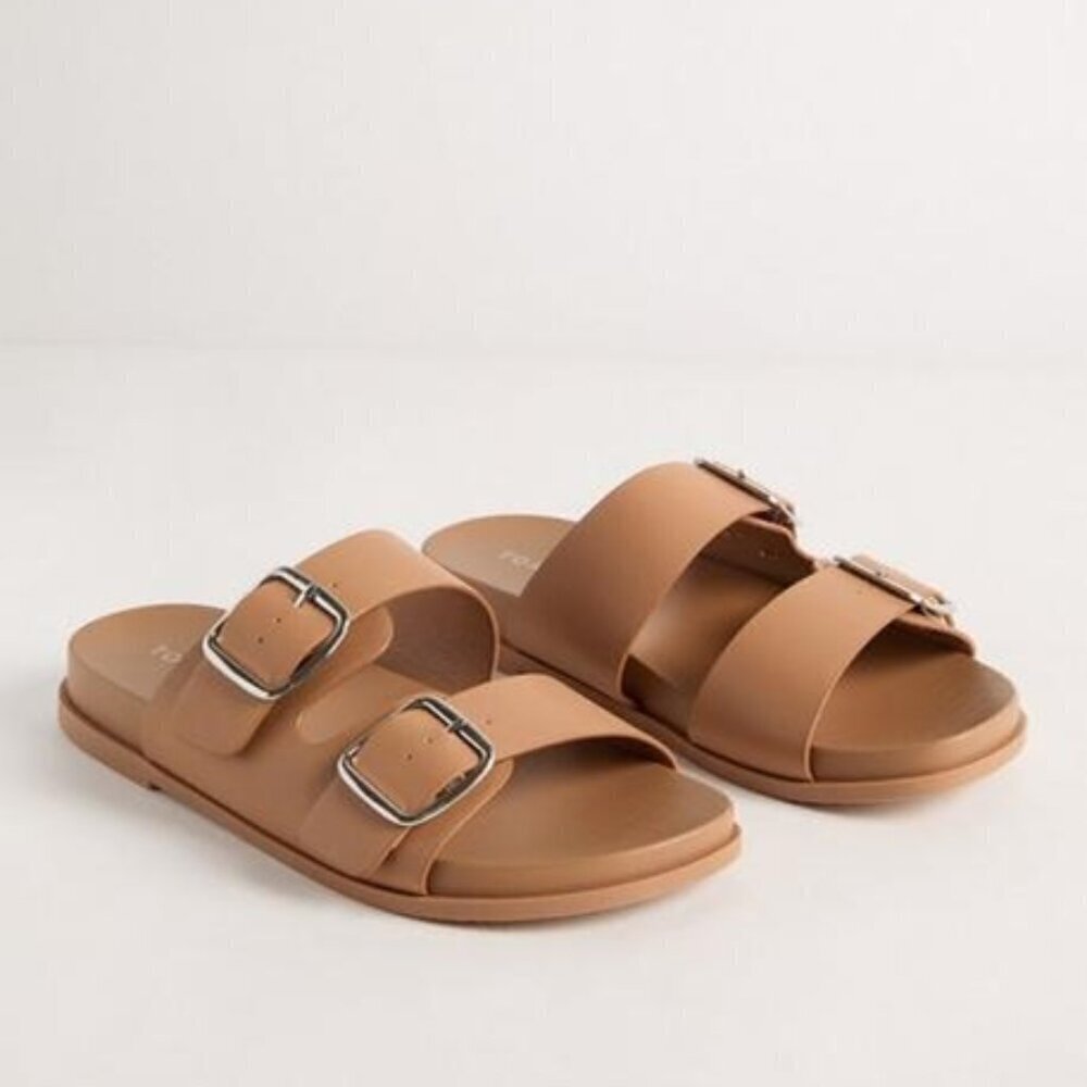 Torrid - 7WW, Double Buckle Slide (Wide Width) in Tan Beige​​​​​